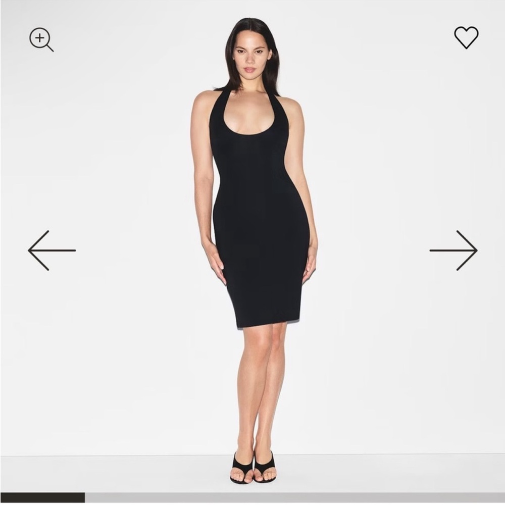 SKIMS Black Midi Dress